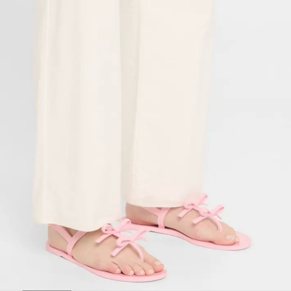 Stuart Weitzman Felicity Bow Jelly Sandals In Pink Size 38.5 / 8 - Picture 2 of 11